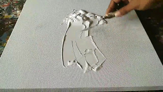 How to texture CANVAS with GESSO for Abstract painting  Demonstration [upl. by Ocsirf6]