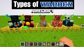 Types of WARDEN in Minecraft King Warden Evil Warden Inflected Warden etc [upl. by Celie]