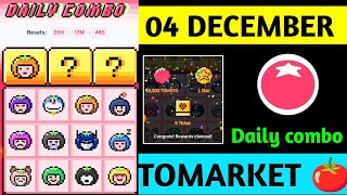 Tomarket Daily Combo 4 December  Tomato Daily Combo Today  Tomarket Airdrop daily combo card [upl. by Neelehtak]