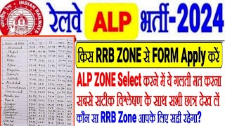 RRB ALP 2024 किस RRB ZONE से FORM APPLY करें सबसे सटीक विश्लेषण के साथकौन सा RRB आपके लिए सही रहेगा [upl. by Maitland204]