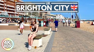 Most Famous Spots of Brighton UK in 2023  Walking Brighton Beach Pier and Seaside 4KHDR [upl. by Kerk]