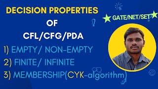 70 Decision Properties of PDA in Telugu  CFL  CFG  TOC  FLAT  ATFL Telugu [upl. by Edina]