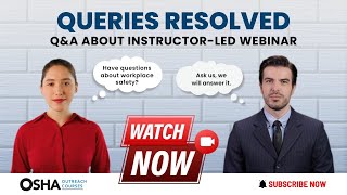 QnA ABOUT INSTRUCTORLED WEBINAR  OSHA 10 Hour Construction Training [upl. by Emmi304]