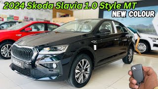 New Skoda Slavia 10 Style MT Black Colour Full Detailed Review🔥Specifications amp Price❤️Slavia 2024 [upl. by Lauree592]