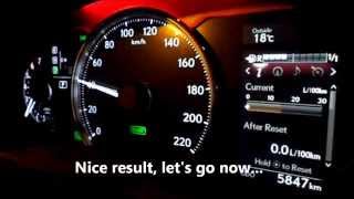 Lexus CT 200h new 2014 model  acceleration short review and fuel consumption test [upl. by Toombs703]