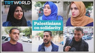 Palestinians react to International Day of Solidarity with the Palestinian People [upl. by Nagear]