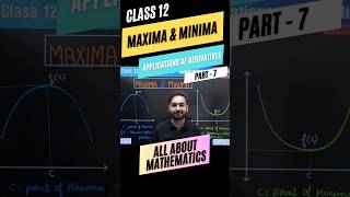 Applications of Derivatives Series Part7 Class 12 Maths  Maxina and Minima shorts [upl. by Nicks914]