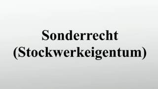 Sonderrecht Stockwerkeigentum [upl. by Hedy802]