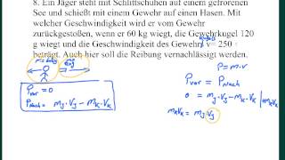 Physik Klausuraufgabe Impulserhaltung  Rückstoss [upl. by Ring843]