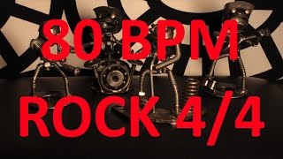 80 BPM  ROCK  44 Drum Track  Metronome  Drum Beat [upl. by Dorahs]