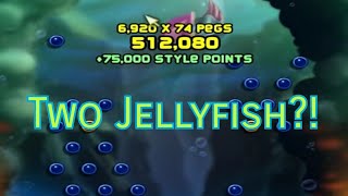 Peggle Nights  One Shot Goes Two Jellyfish With Flippers 512080 Shot Points [upl. by Lletnom457]