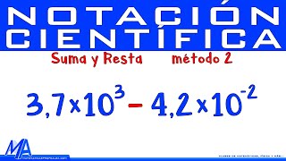 Suma y resta de números en notación científica  Método 2 [upl. by Nahtan21]