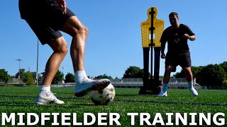 Midfielder Training Session  How To Improve First Touch Passing amp Body Feints [upl. by Svend348]