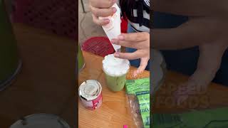 Beautiful green tea with full whip cream  Phutubburg Market Petchaboon [upl. by Areic]