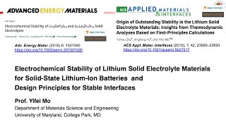 Electrochemical Stability Window of Solid Electrolyte for Stable Interfaces in SolidState Battery [upl. by Jeniffer]