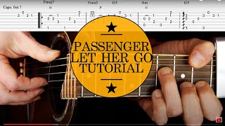 Let Her Go Acoustic Guitar Lesson amp TAB Fingerstyle Tutorial [upl. by Aslehc323]