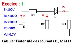 Électronique  Les diodes Exercice 1 Diode avec seuil DiodesCE [upl. by Zzabahs402]