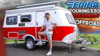 Der Eriba Touring 530 Rockabilly mit OffroadUmbau 🚧🔥  Wohnwagen Roomtour  Preis Design Umbau [upl. by Eilhsa730]