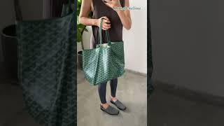 GOYARD Saint Louis PM BlueGreen Coated Canvas Leather Tote Bag foryou [upl. by Aidnac]