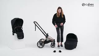 How to Attach the Lux Carry Cot I PRIAM Stroller Travel System I CYBEX [upl. by Abih]