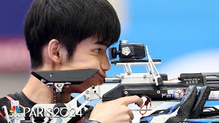 China strikes gold in mixed team air rifle for first medal of the 2024 Paris Olympics  NBC Sports [upl. by Nagad]