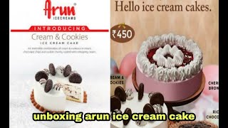 Arun ice cream cake unboxing butter scotch flavour [upl. by Elysha]