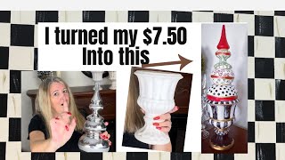 How To DIY A Mackenzie Childs Inspired Topiary  Finial  Inspired Home Decor  Easy DIY [upl. by Ibrek120]