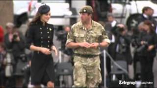 Duke and Duchess of Cambridge take part in military ceremony [upl. by Sunev]