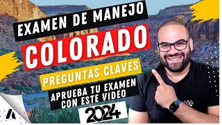 EXAMEN TEORICO DE MANEJO COLORADO 2024 I PREGUNTAS QUE MÁS SALEN 123 [upl. by Wedurn]