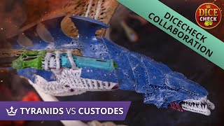 Tyranids vs Custodes  DICE CHECK Collaboration  Warhammer 40k 9th Edition Battle Report [upl. by Akirehc]