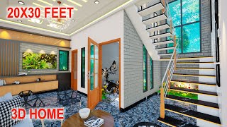 Small house design with 2 bedrooms  2030 duplex house design  600 sqft house plans [upl. by Catrina]