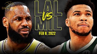 Los Angeles Lakers vs Milwaukee Bucks Full Game Highlights  Feb 8 2022  FreeDawkins [upl. by Sharai]