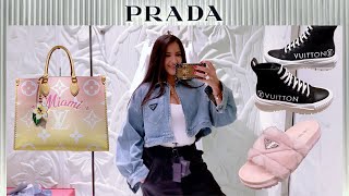 Luxury Shopping in Miami Fendi Cafe Prada Event amp Louis Vuitton [upl. by Trevah170]