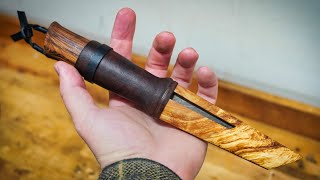 Making A Damascus Knife And A Sheath [upl. by Abbie]