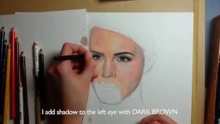 REALISTIC PORTRAIT TUTORIAL 12 SET PRISMACOLOR EMMA WATSON [upl. by Essej709]