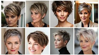 eyecatching super classic women in 202526 best short bob pixie haircut for older women pixiestyle [upl. by Skcirdnek]