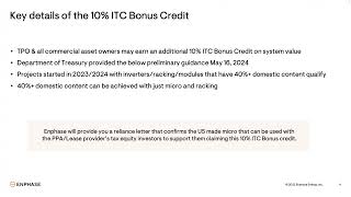 A path to a 40 tax credit in 2024 with Enphase microinverters and a 10 adder for Domestic Content [upl. by Sansone]