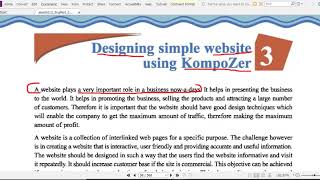 class 6 Chapter 3  Designing simple website using Kompozer  GSEB  Std 12 English  Computer [upl. by Brigitte239]