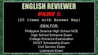 ENGLISH REVIEWER Part 2 for ALL Standard amp National Exams [upl. by Assina]