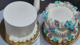 Beautiful Flower Cake Satisfying Design  Nozzle Wala Flower Cake  Nozzle Cake Design [upl. by Denney519]