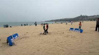 Booster T1 played a soccer game on the beach [upl. by Lanrev]