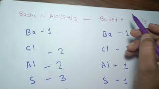 Bacl2  Al2  So43  Baso4  Alcl3  How to balance this chemical equation [upl. by Adhern]