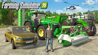 GRASS Cutting amp Cows Feeding with GRASS In Fs25  Farming Simulator 25  Timelapse [upl. by Auqenes]