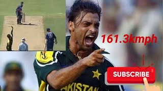 Shoaib Akhtar Fastest Ball Ever 1613 Kmph  World Record in Cricket History ❤️❤️❤️ [upl. by Hernardo]