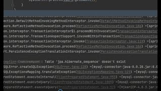 Table jpahibernatesequence doesnt exist SQLSyntaxException [upl. by Leirum]