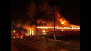 Structure Fire destroys school bus garage and buses 022318 [upl. by Chapnick641]