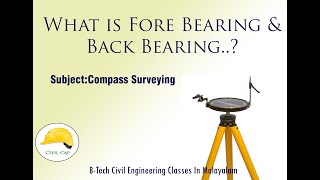 What is fore bearing amp back bearing compass surveying Malayalam class [upl. by Hada788]