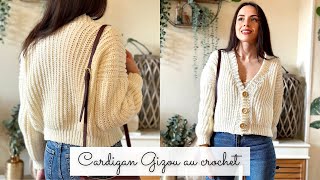 Comment faire une veste au crochet Boho style 🧶 Cardigan FACILE Tuto gilet chandail Aspect Tricot [upl. by Paulsen]