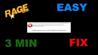 How To Fix RAGE issue insufficient system properties exist to complete the requested service [upl. by Lennor]
