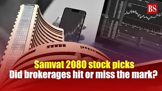 Samvat 2080 stock picks Did brokerages hit or miss the mark [upl. by Julina]